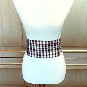 Adjustable 100% silk Cumber bon blk and white